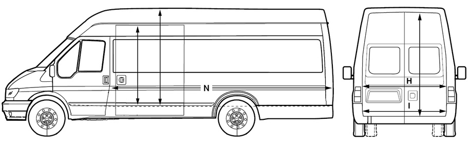 Ford Transit technical drawing